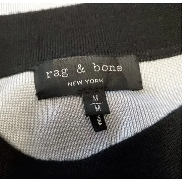 Rag & Bone Cecilee Merino Wool Dress gray black size medium excellent condition - Picture 4 of 5